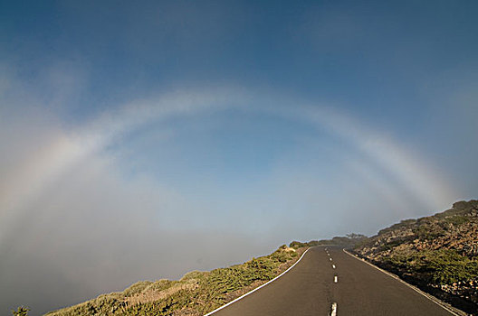 彩虹,上方,道路,帕尔玛,加纳利群岛,西班牙