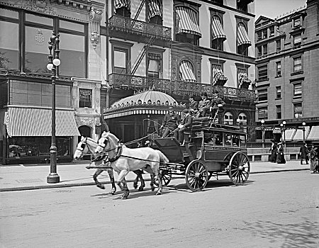 第五大街,纽约,美国,底特律,运输,马车,历史
