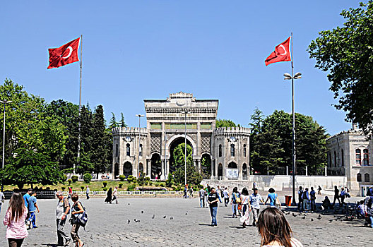 大门,大学,老城,伊斯坦布尔,土耳其,欧洲