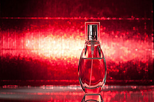 瓶子,香水,红色背景