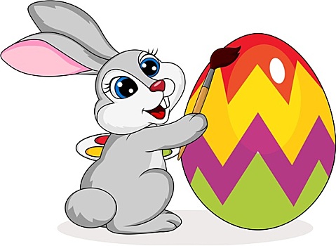 可爱,兔子,卡通,绘画,复活节彩蛋