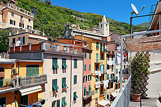 里奥马焦雷,屋顶,风景,五渔村,意大利
