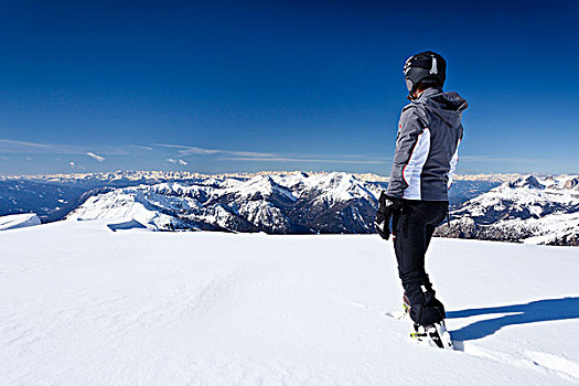 越野,滑雪者,西玛,山,高处,白云岩,看,维戈,多,右边,特兰迪诺,意大利,欧洲