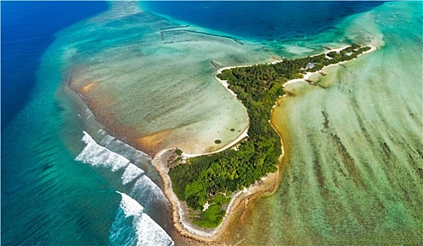 隔绝,岛屿,马尔代夫,俯视
