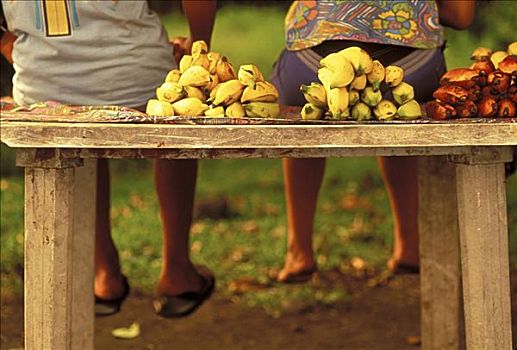法属玻利尼西亚,销售,香蕉,塔希提岛,臀部,风景,悬着,腿