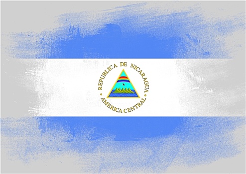 旗帜,尼加拉瓜,涂绘,画刷