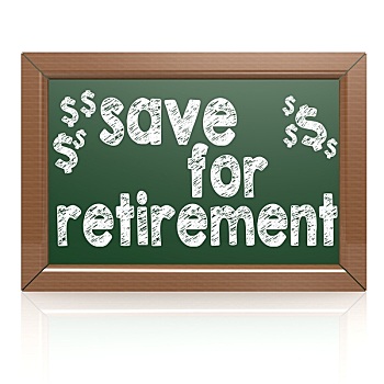 储蓄,退休,黑板
