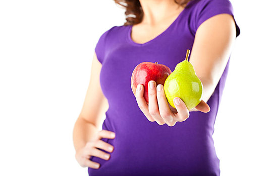 健康饮食,女人,苹果,梨
