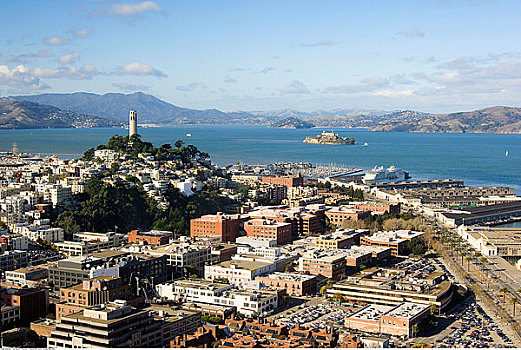 俯视,旧金山,加利福尼亚,美国