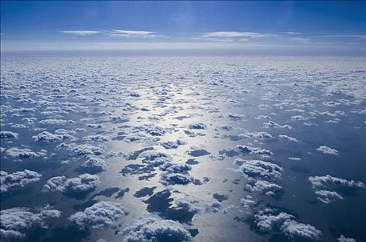 航拍,云,蓝天,俯视,太平洋