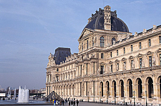 建筑,美术馆,卢浮宫,巴黎,法国