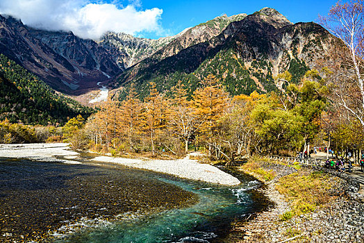 山,秋天,长野,日本