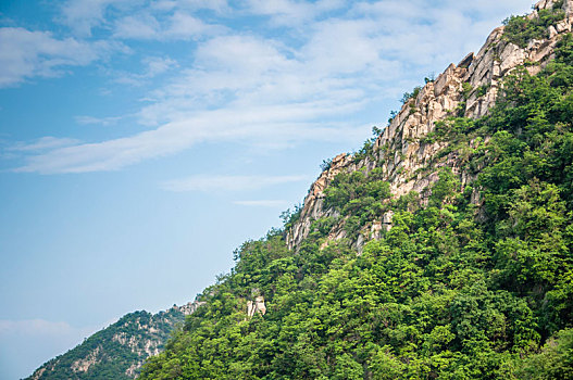 晴朗环境中陡峭的山崖局部