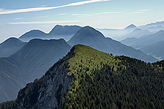山,航拍,卡林西亚,奥地利,欧洲