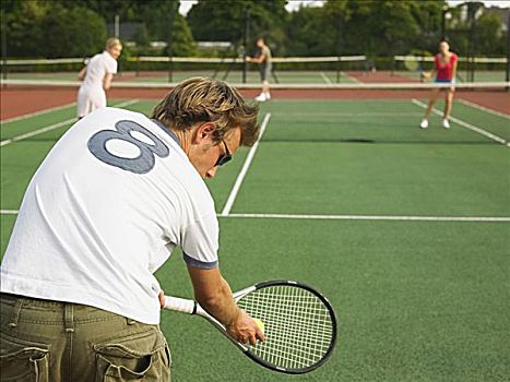 人,玩,网球