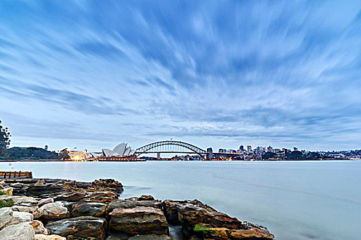 剧院,悉尼海港大桥,背景,悉尼,澳大利亚