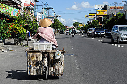 自行车,街道,爪哇岛,印度尼西亚,东南亚