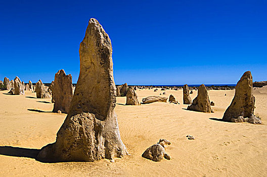 岩石构造,荒芜,尖峰石阵,南邦国家公园,澳大利亚