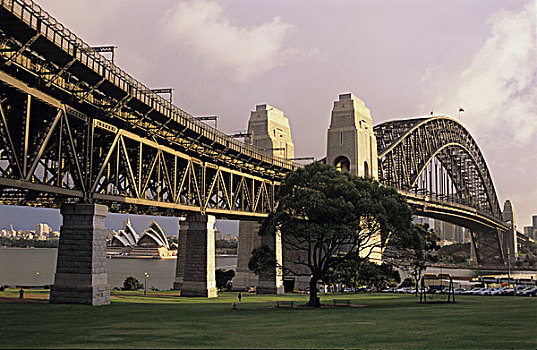 海港大桥,剧院,背景,悉尼