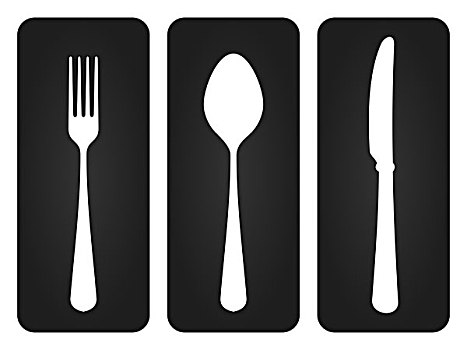 餐具,黑色