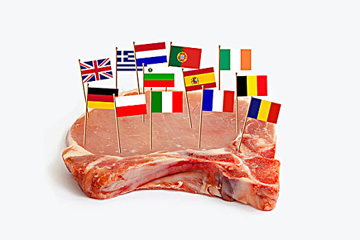 块,肉,欧洲,旗帜