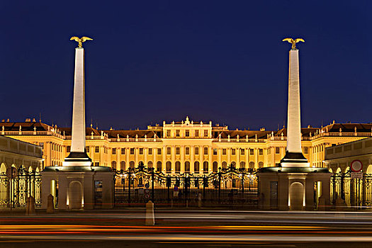 奥地利,维也纳,宫殿,夜晚