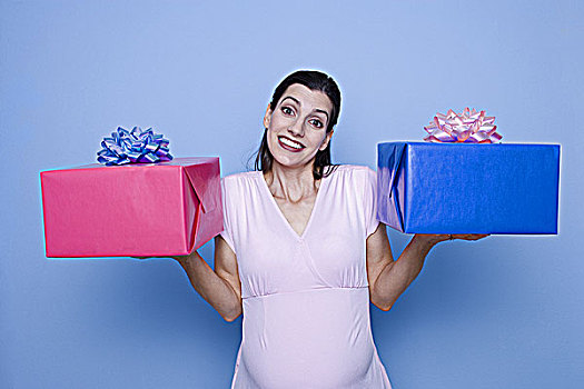 孕妇,蓝色,粉色,礼物