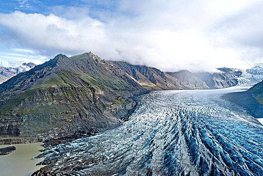 航拍,冰河,舌头,南方,区域,冰岛,欧洲