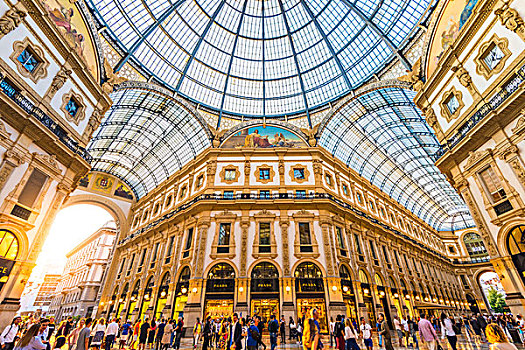 商业街廊,米兰,伦巴第,意大利,旅游,走,购物中心