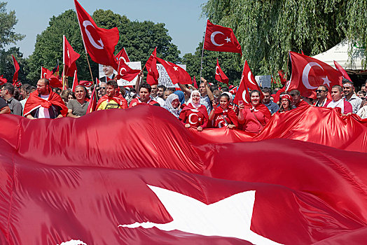 大,示威,支持者,生活方式,德国,土耳其人,首相,莱茵河,公园,六月,杜塞尔多夫,北莱茵威斯特伐利亚,欧洲
