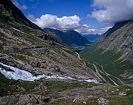 风景,小路,挪威,斯堪的纳维亚,欧洲