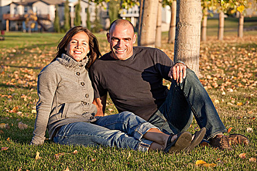 肖像,夫妻,公园,艾伯塔省,加拿大