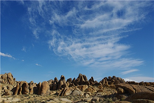 阿拉巴马山丘,石头,漂亮,云,蓝天,加利福尼亚