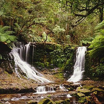 马蹄铁瀑布,山,地点,国家公园,澳大利亚