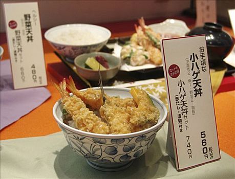 日本,东京,餐馆,展示,食物,塑料制品,3d