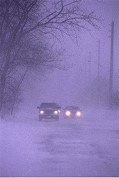 汽车,途中,暴风雪,安大略省,加拿大
