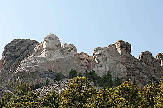 半身像,四个,总统,雕刻,拉什莫尔山国家纪念公园,靠近,迅速,城市,南达科他,美国,北美