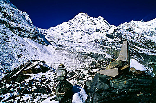 石头,累石堆,安娜普纳保护区,尼泊尔