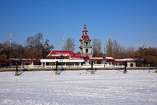 冬季的哈尔滨太阳岛