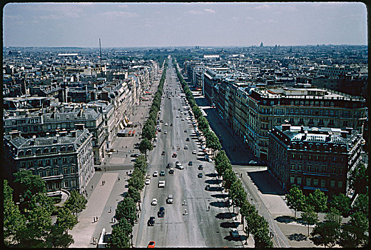 俯拍,香榭丽舍大街,巴黎,法国,街道,地标,历史