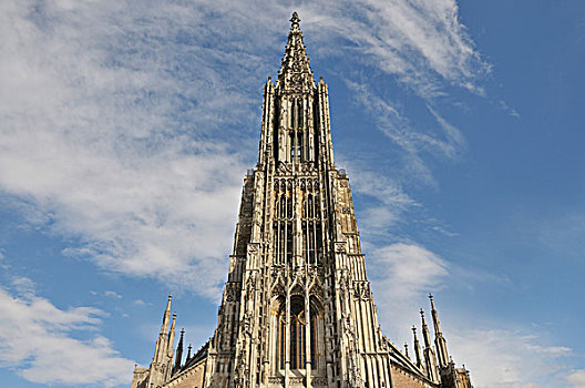 教堂,乌尔姆,大教堂,最高,教堂塔,世界,巴登符腾堡,德国,欧洲