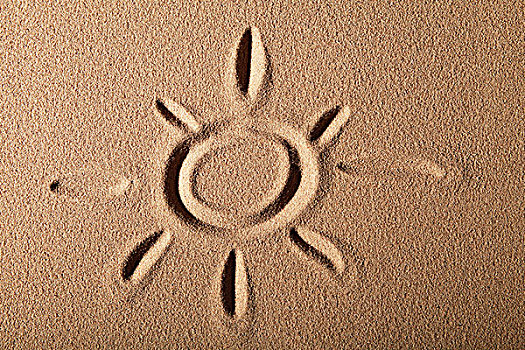 太阳,涂绘,沙子