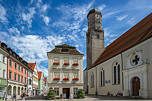 老市政厅,城市,博物馆,教区教堂,玛利亚广场,上巴伐利亚,巴伐利亚,德国,欧洲