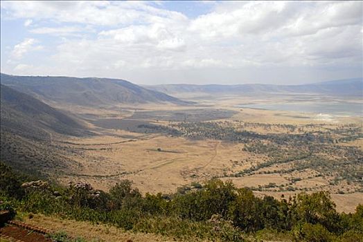 风景,恩戈罗恩戈罗火山口,湖,坦桑尼亚