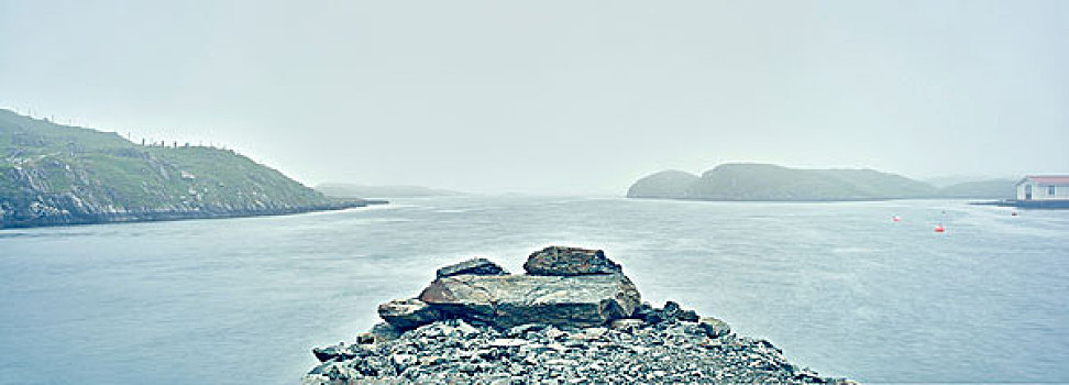 模糊,风景,水,岩石,岛屿,罗加兰郡,挪威