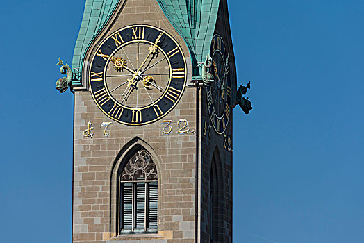 教堂塔,老城,苏黎世,瑞士