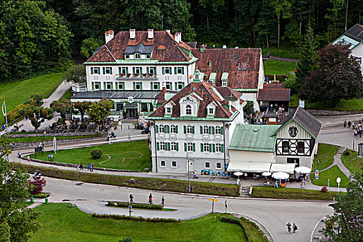 别墅,城堡,酒店,旧天鹅堡,巴伐利亚,德国,欧洲