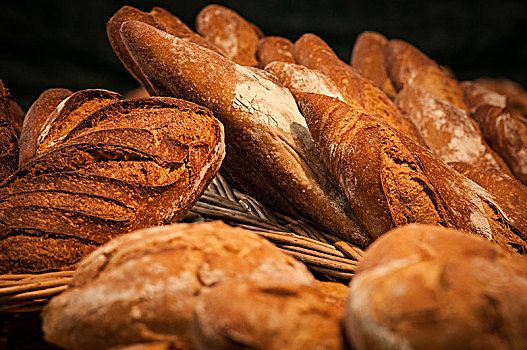 西南,法国,波尔多,圆,面包,法棍面包,展示