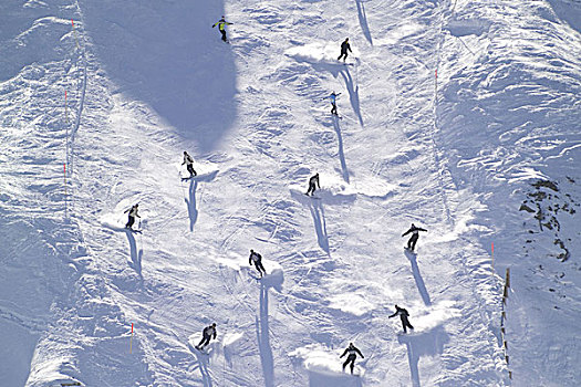 奥地利,希尔弗莱塔,滑雪,序列,阿尔卑斯山,蒙塔丰,离开,险峻,冬季运动,区域,运动,高山运动,寒假,雪