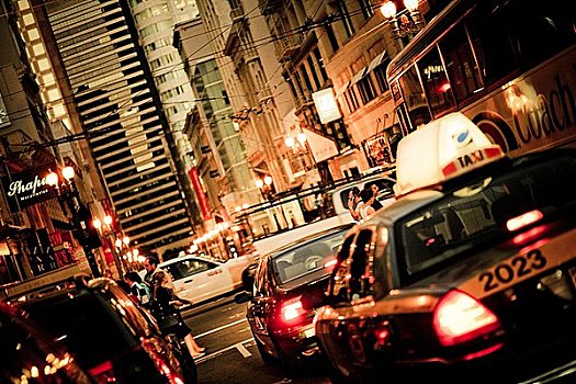 街道,旧金山,美国,倾斜